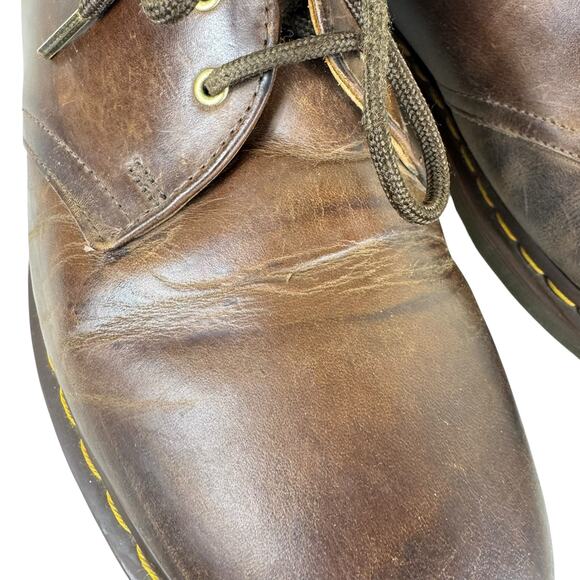 Dr. Martens Vintage Y2K Air Wair Brown Leather Lace Up Loafers Men's Size 12 - Picture 4 of 10